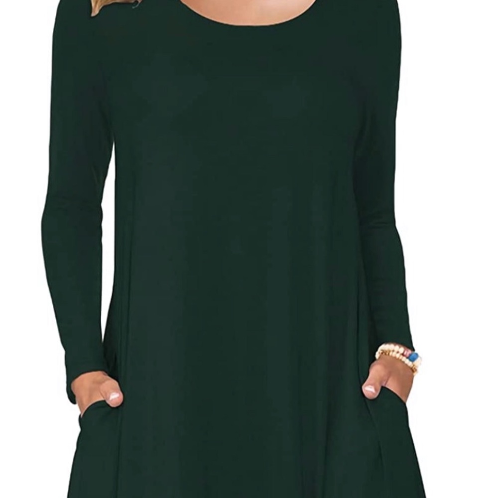 Long Sleeve Dark Green Dress